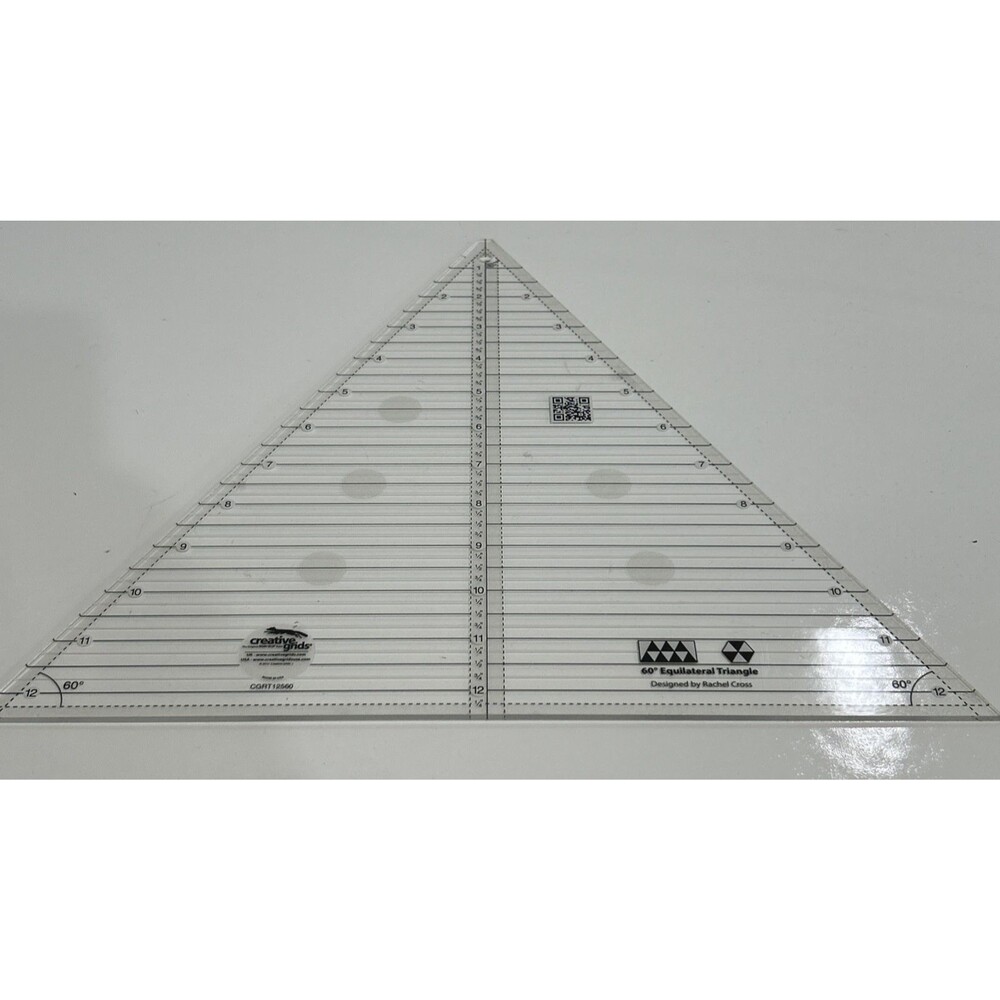 Creative Grids 60 Degree Equilateral Triangle Ruler Template Quilting Non Slip